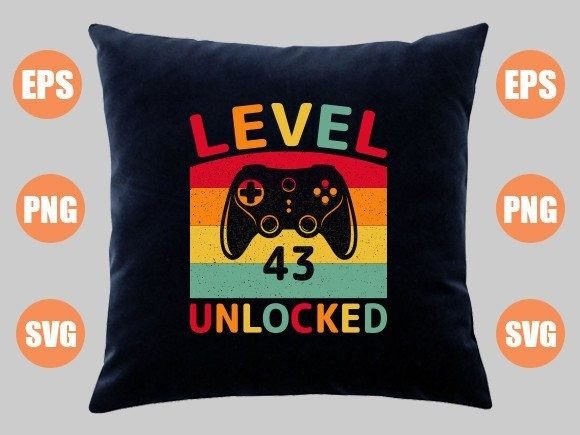 Celebrate Achievement with the Level 43 Unlocked Gaming T-Shirt Design