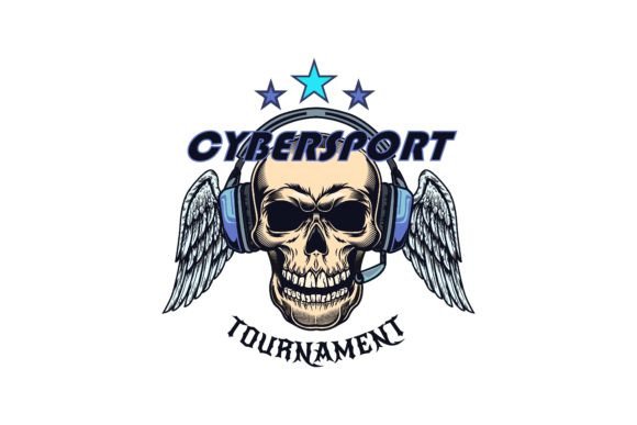 Creative Badge Design with Wings and Skull Iconography