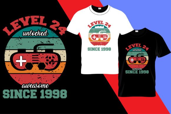 Level 24 Unlocked Awesome Since 1998: A Premium Gaming Graphic