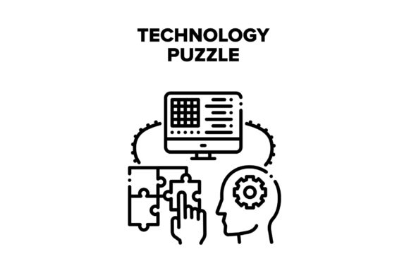 The Technology Puzzle Strategy Vector Black: More Than Just an Icon